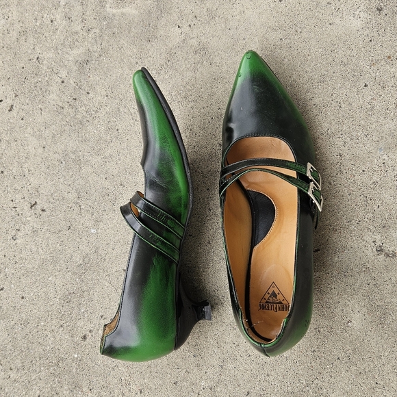 Fluevog ombre green kitten heels - size 8.5 - Picture 4 of 4